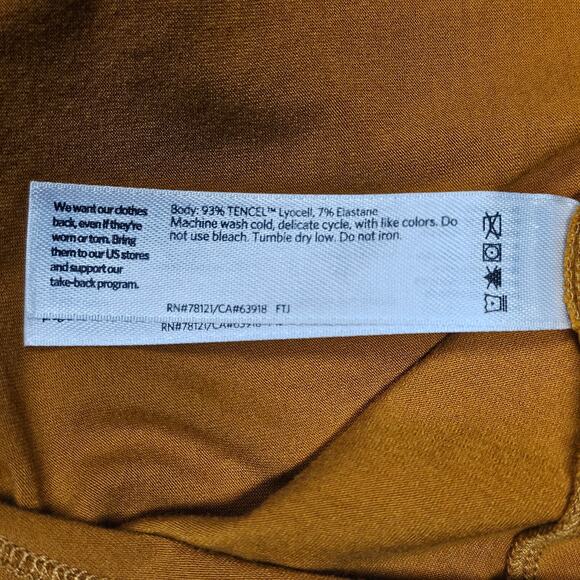 Eileen Fisher Long Sleeve Fine Jersey V-Neck Long Top in Goldenrod Size XL - Picture 5 of 11